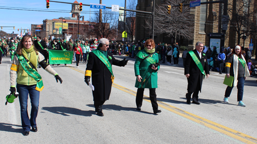 St Patrick's Day committee marching